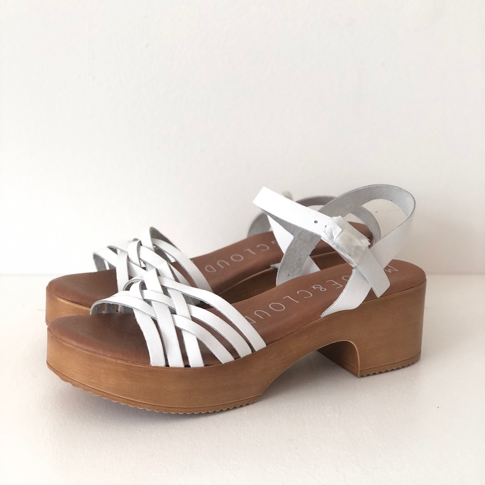 Musse & Cloud White Clog Sandal Heels
